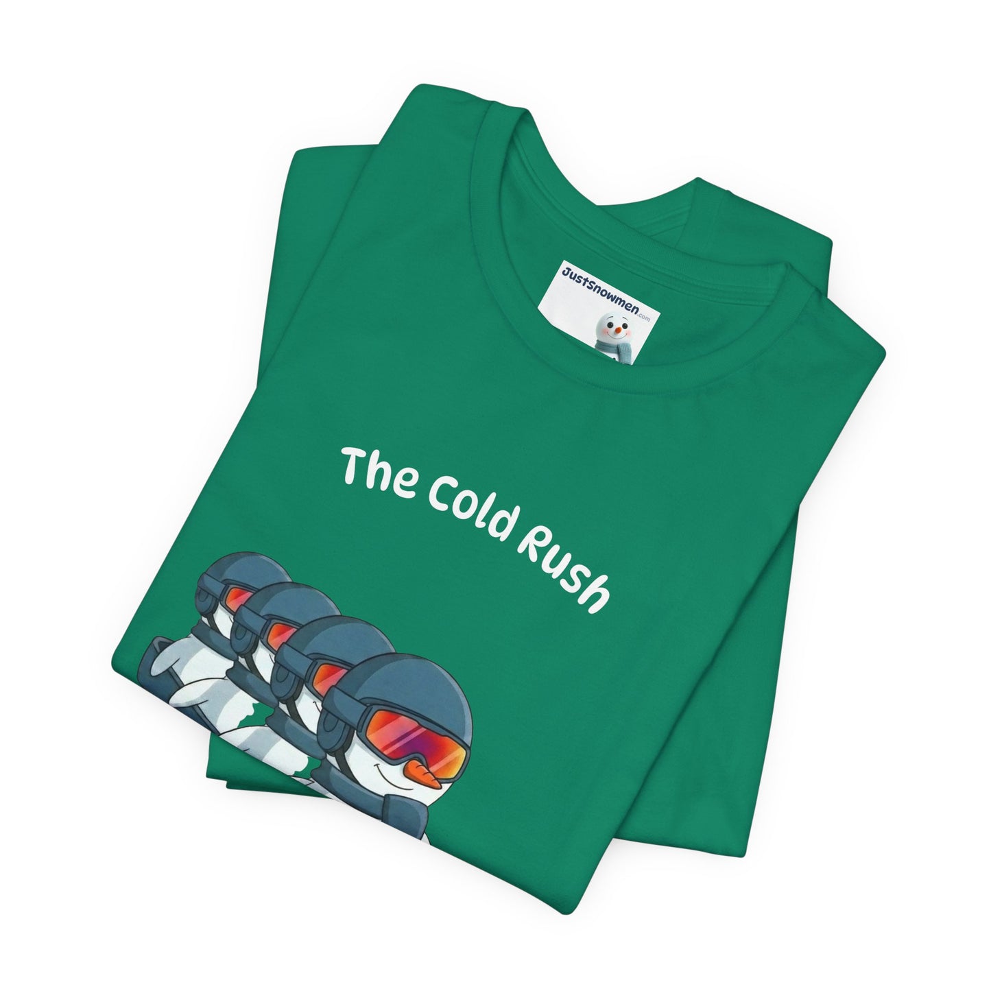 "The Cold Rush" Snowman Bobsled Graphic Tee | Soft Cotton T-Shirt