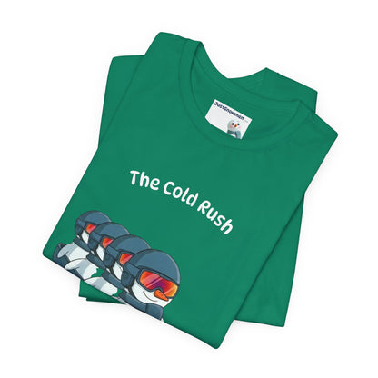 "The Cold Rush" Snowman Bobsled Graphic Tee | Soft Cotton T-Shirt