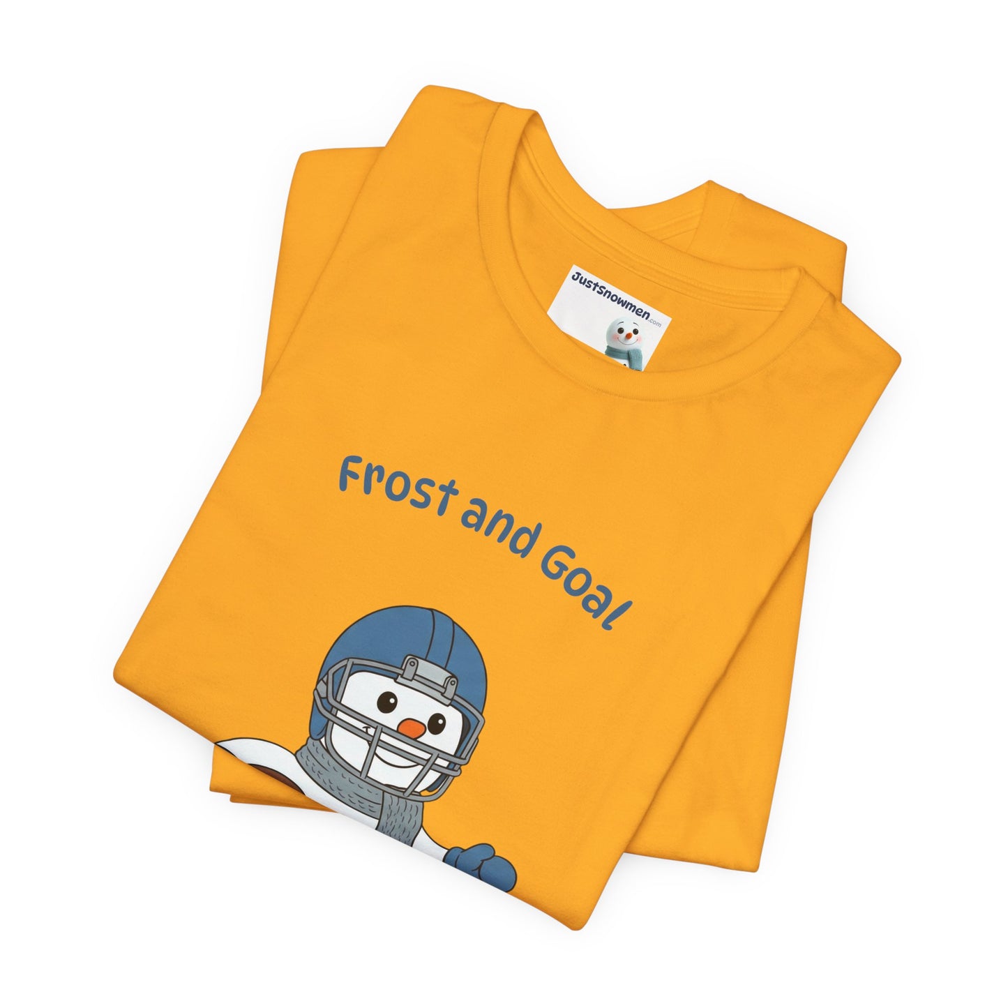"Frost and Goal" Football Snowman Graphic Tee | Soft Cotton Sports T-Shirt