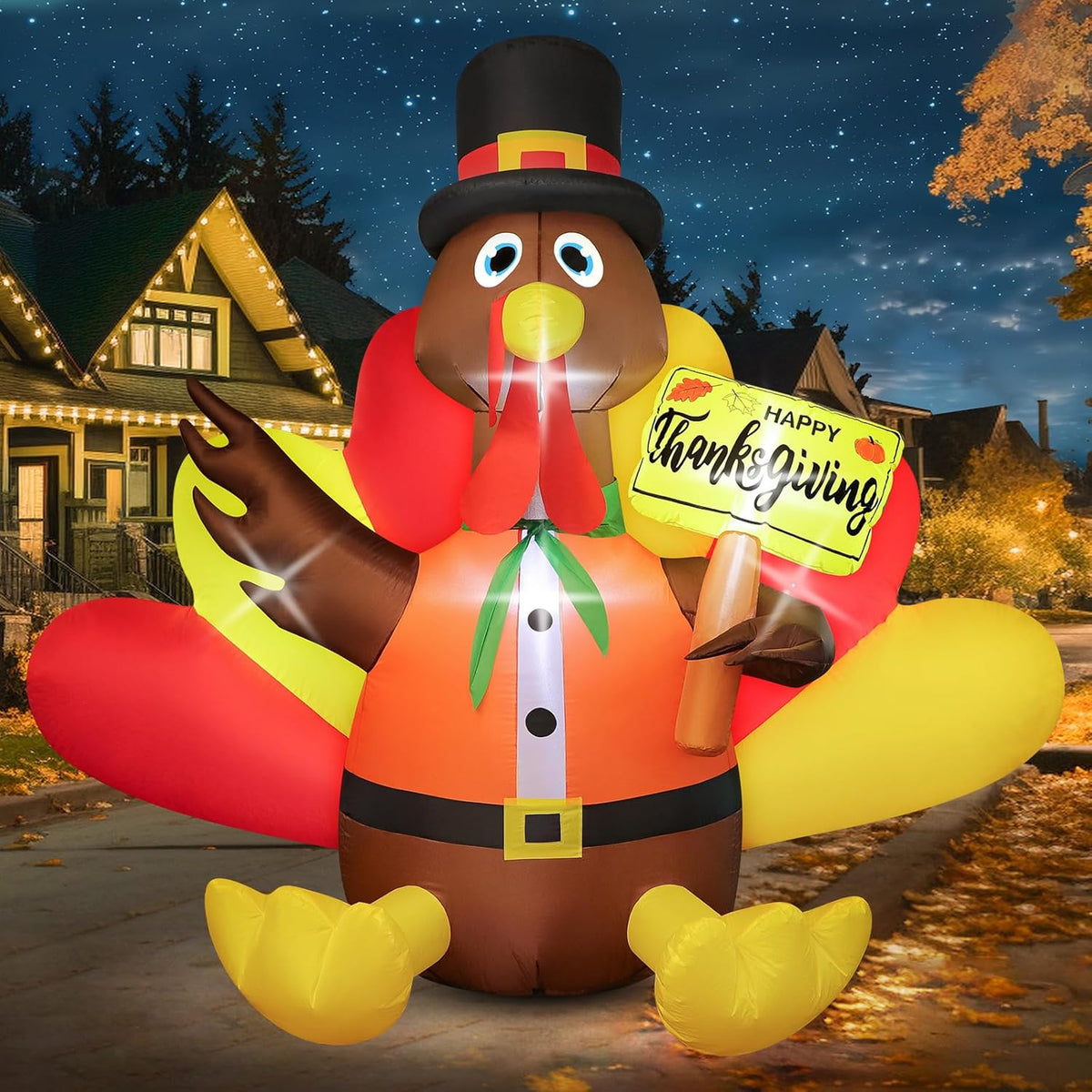 7 FT Christmas Inflatables Giant Snowman Outdoor Decorations, Blow up Snow Man Yard Decor Built-in Bright LED Light Wear Magic Hat, Weatherproof Holiday for Garden Patio Lawn Party Xmas Gifts