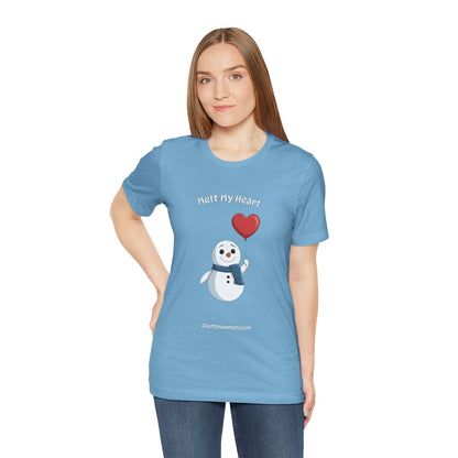 "Melt My Heart" Valentine's Snowman Graphic Tee | Soft Cotton T-Shirt
