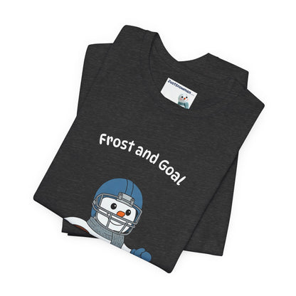 "Frost and Goal" Football Snowman Graphic Tee | Soft Cotton Sports T-Shirt