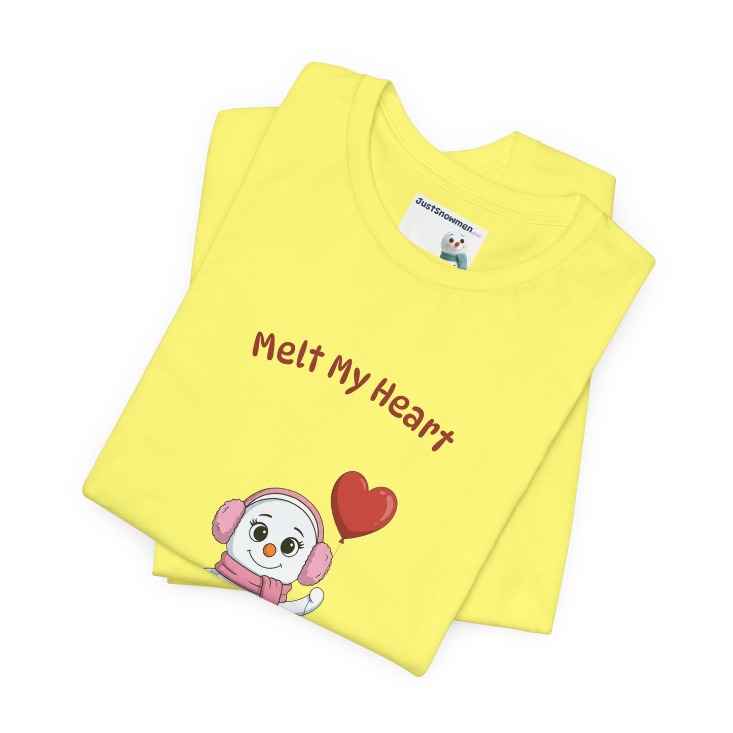 "Melt My Heart" Snowman Girl Graphic Tee | Soft Cotton T-Shirt