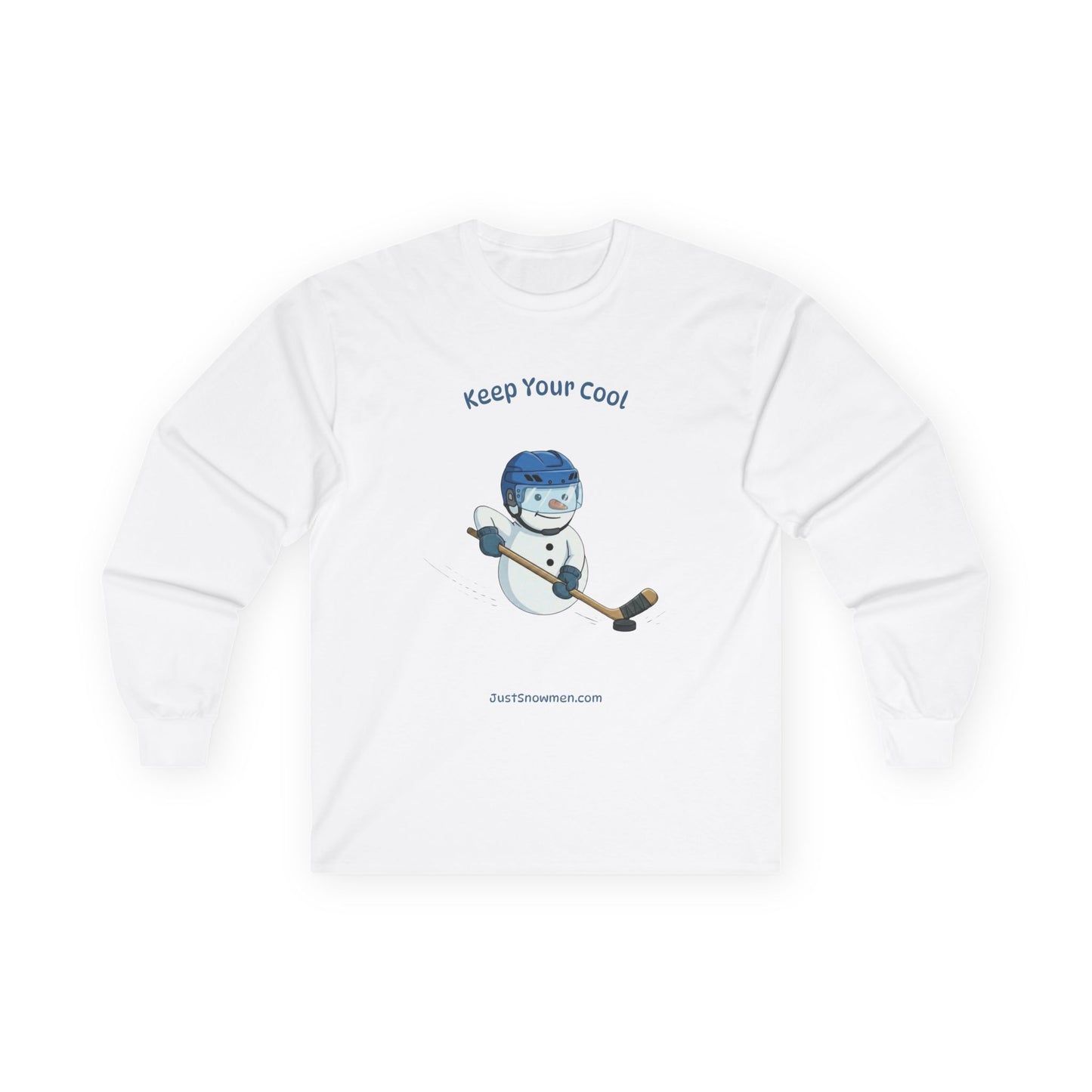 "Keep Your Cool" Snowman Hockey Long Sleeve | 100% Cotton Sports Shirt