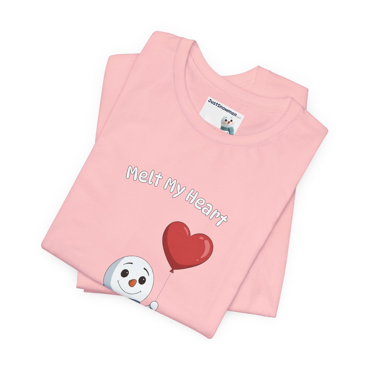 "Melt My Heart" Valentine's Snowman Graphic Tee | Soft Cotton T-Shirt