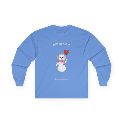 "Melt My Heart" Snowman Girl Long Sleeve | 100% Cotton Long Sleeve Shirt