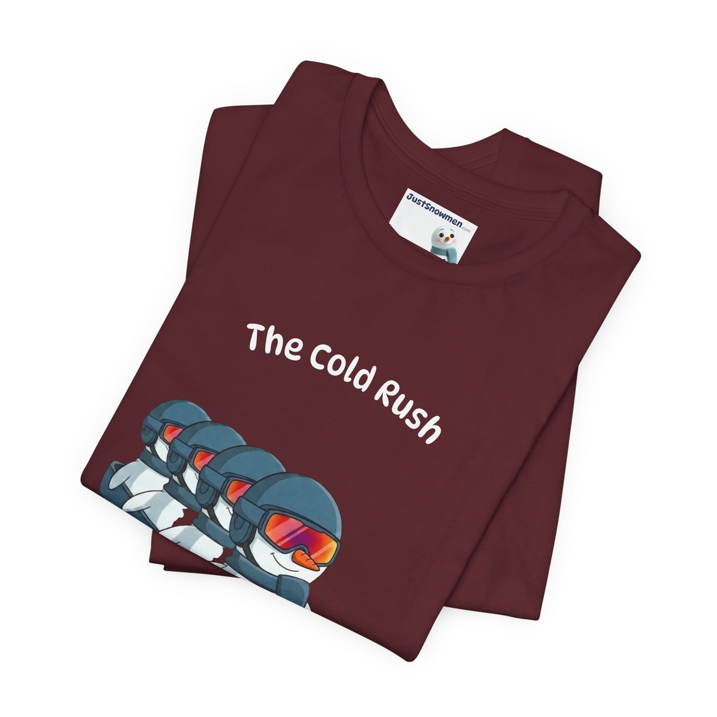 "The Cold Rush" Snowman Bobsled Graphic Tee | Soft Cotton T-Shirt