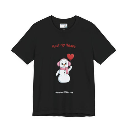 "Melt My Heart" Snowman Girl Graphic Tee | Soft Cotton T-Shirt
